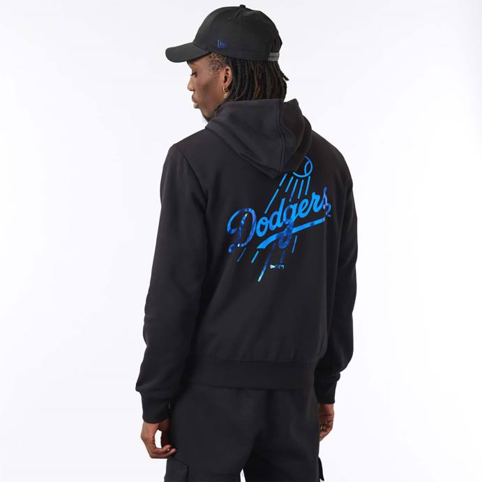FFTN2828 New Era moletom preto la dodgers mlb foil