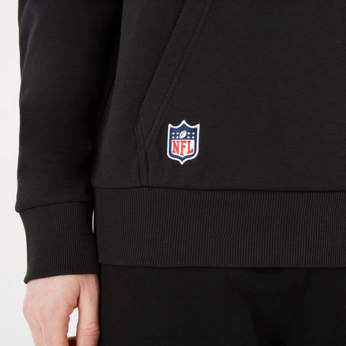 FFTN2829 New Era Tampa Bay Buccaneers Moletom Com Capuz Preto Logo Da Equipe Nfl