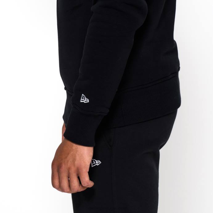FFTN2831 New Era moletom gola redonda preta com logo da equipe las vegas raiders