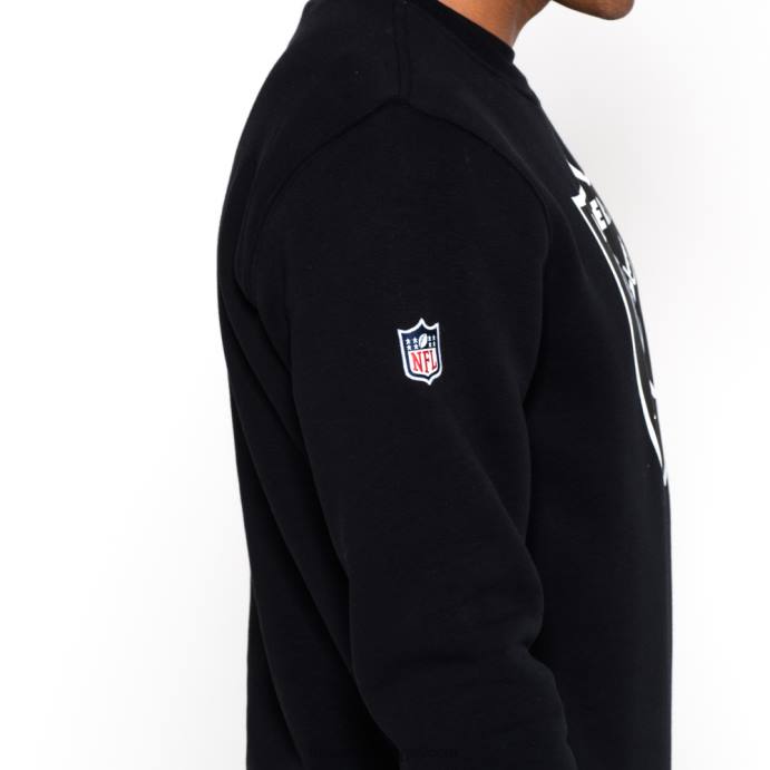 FFTN2831 New Era moletom gola redonda preta com logo da equipe las vegas raiders