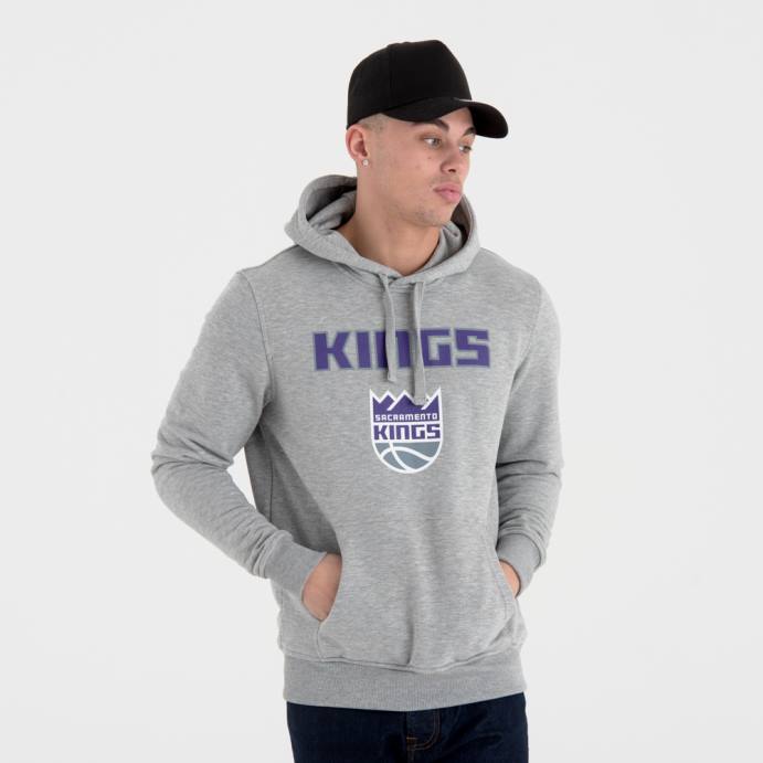 FFTN2832 New Era sacramento kings moletom cinza com logo do time da nba