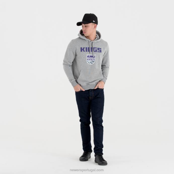FFTN2832 New Era sacramento kings moletom cinza com logo do time da nba