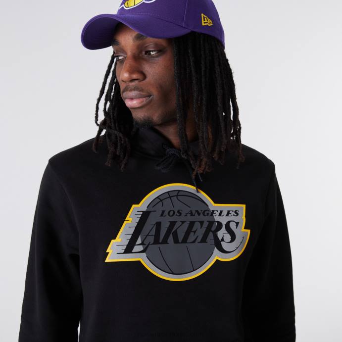 FFTN2834 New Era moletom com logo preto la lakers nba