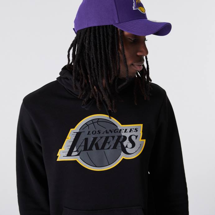 FFTN2834 New Era moletom com logo preto la lakers nba