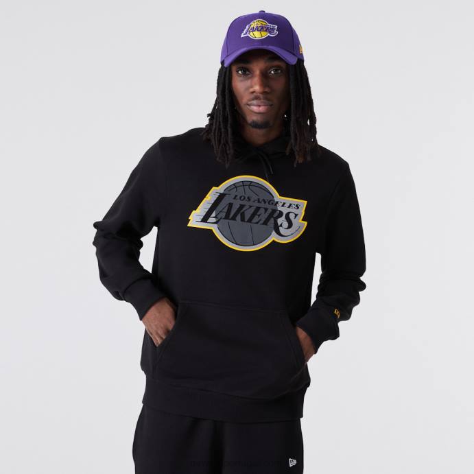 FFTN2834 New Era moletom com logo preto la lakers nba