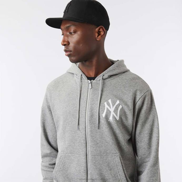 FFTN2835 New Era new york yankees mlb league essencial moletom com zíper cinza