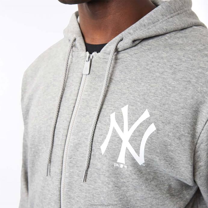 FFTN2835 New Era new york yankees mlb league essencial moletom com zíper cinza