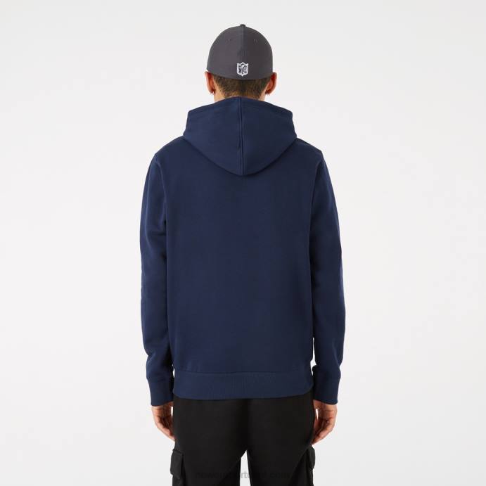 FFTN2836 New Era moletom com capuz azul com logo da equipe nfl do new england patriots