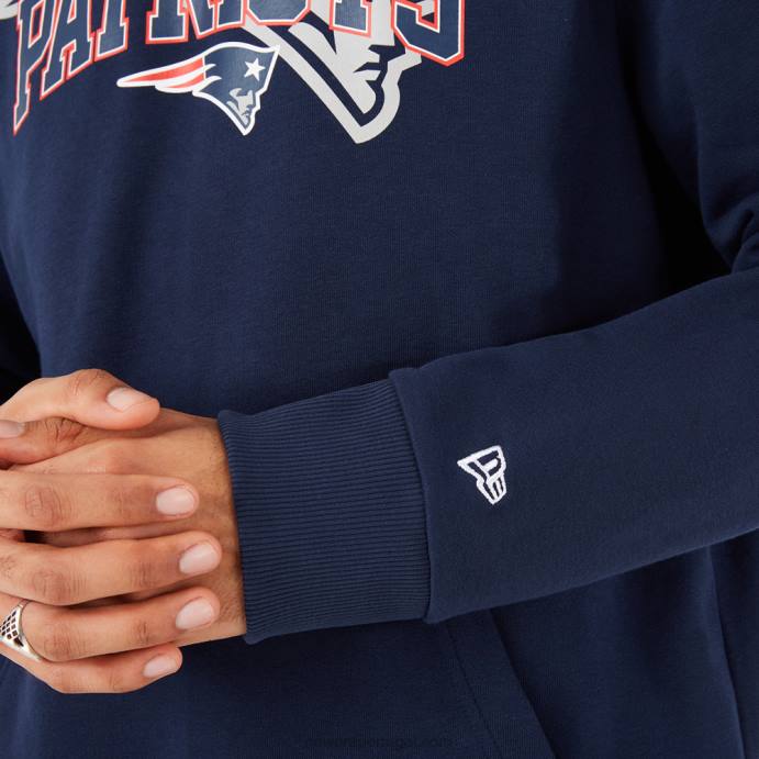 FFTN2836 New Era moletom com capuz azul com logo da equipe nfl do new england patriots