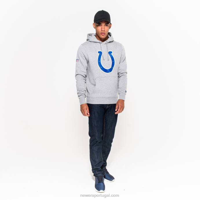 FFTN2837 New Era Indianapolis Colts Moletom cinza com logo da equipe
