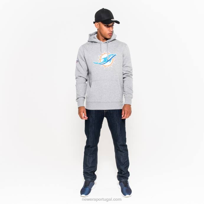 FFTN2838 New Era miami dolphins team moletom com capuz cinza