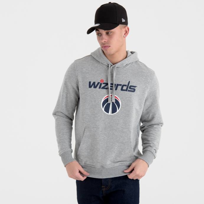 FFTN2839 New Era moletom cinza com logo da equipe Washington Wizards