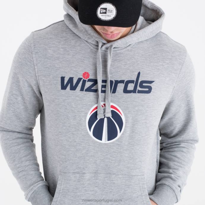 FFTN2839 New Era moletom cinza com logo da equipe Washington Wizards