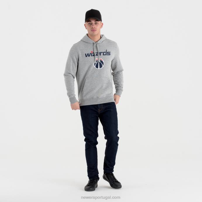 FFTN2839 New Era moletom cinza com logo da equipe Washington Wizards