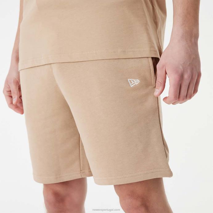 FFTN2625 New Era detroit tigers mlb shorts marrons com logo empilhado