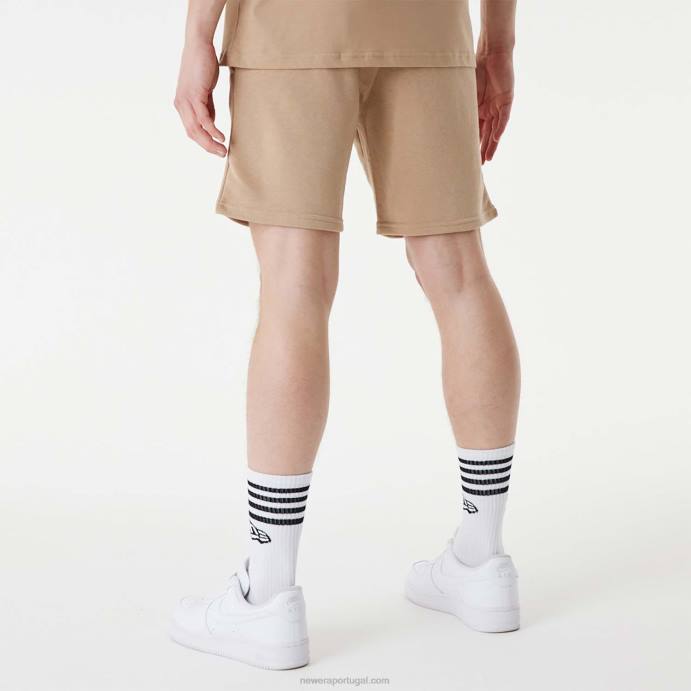 FFTN2625 New Era detroit tigers mlb shorts marrons com logo empilhado