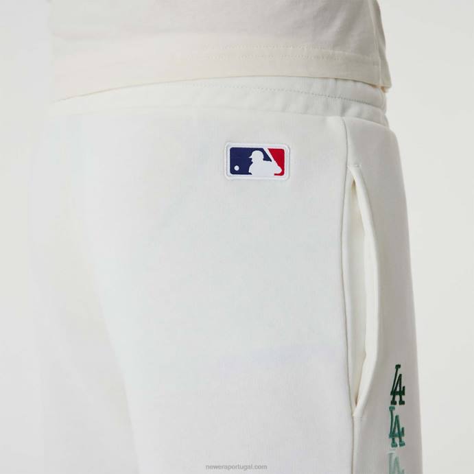 FFTN2629 New Era la dodgers mlb bermuda branca com logo empilhado