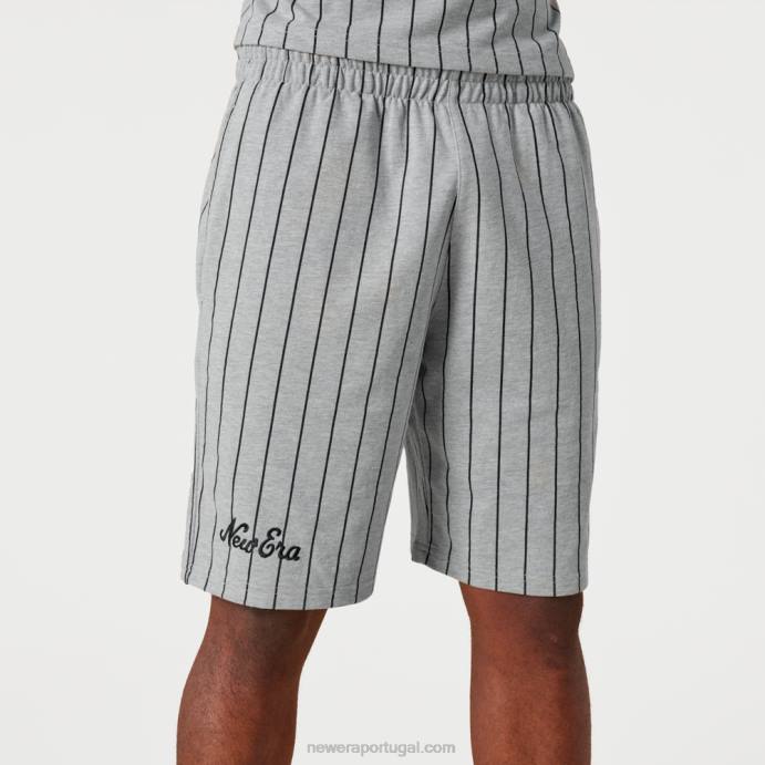 FFTN2630 New Era shorts cinza risca de giz