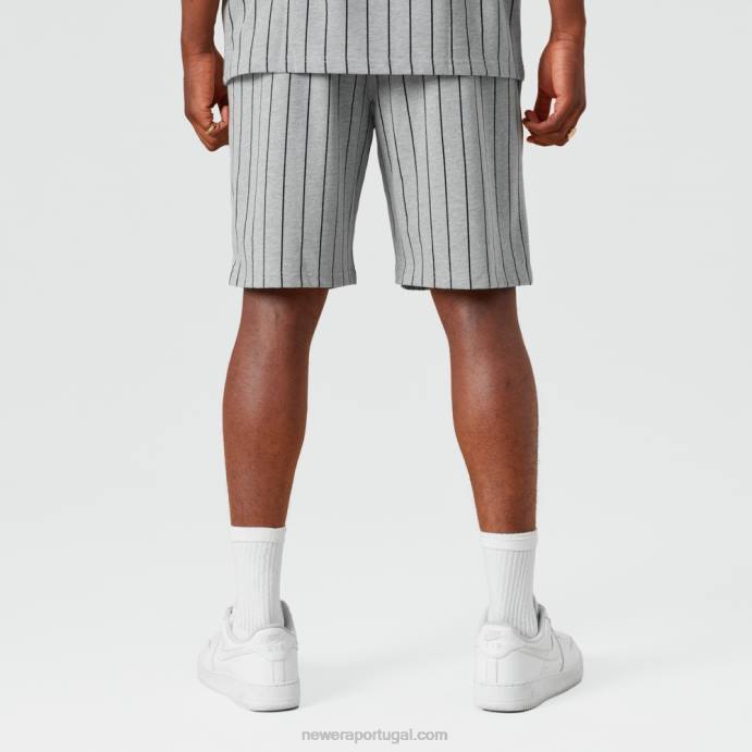 FFTN2630 New Era shorts cinza risca de giz