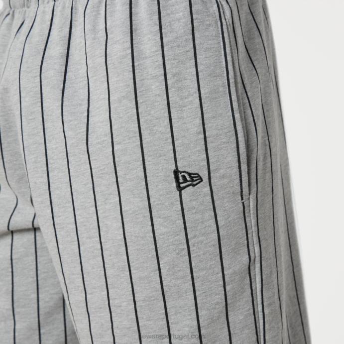 FFTN2630 New Era shorts cinza risca de giz