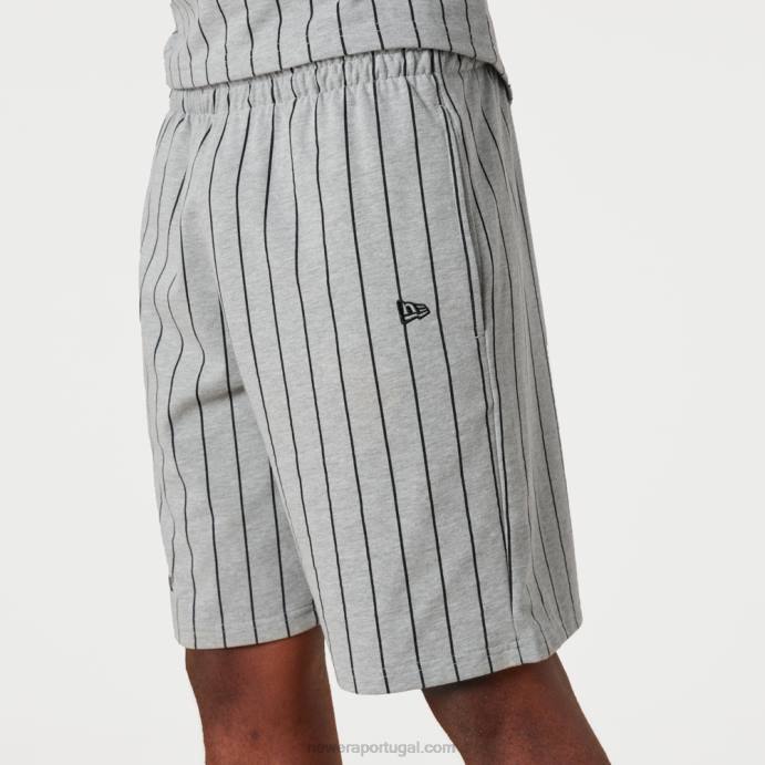 FFTN2630 New Era shorts cinza risca de giz
