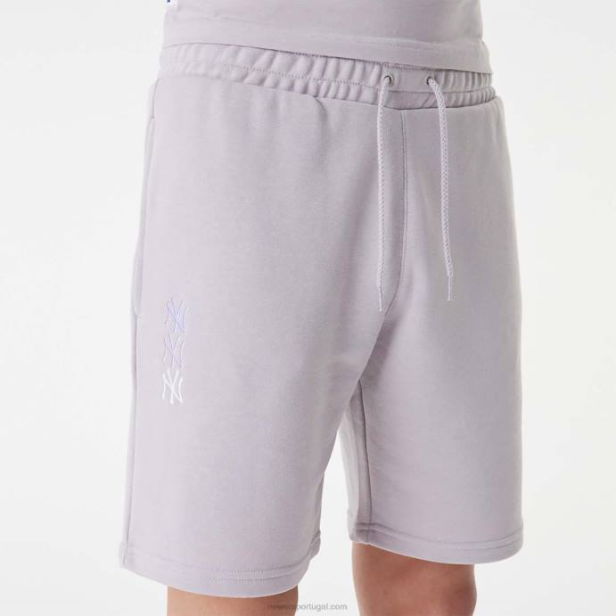 FFTN2631 New Era short roxo com logo empilhado new york yankees mlb