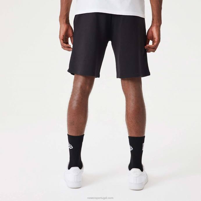 FFTN2633 New Era short oversized preto brooklyn nets nba wordmark