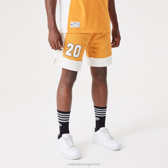 FFTN2641 New Era shorts oversized laranja médio contemporâneo