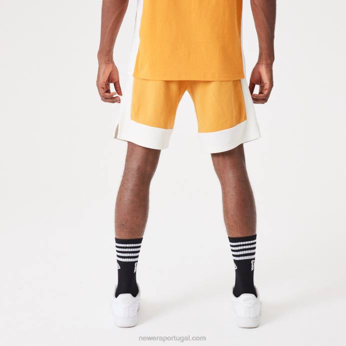 FFTN2641 New Era shorts oversized laranja médio contemporâneo