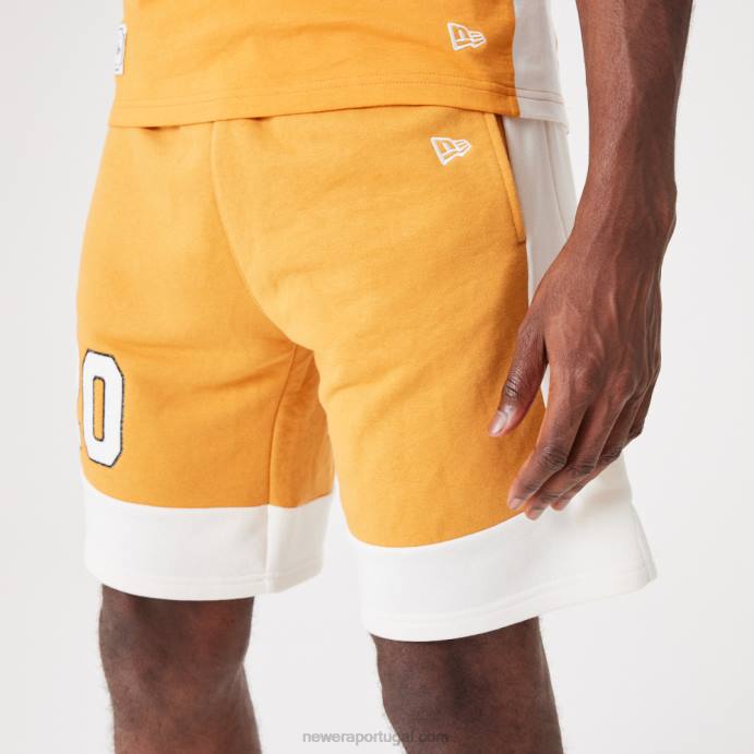 FFTN2641 New Era shorts oversized laranja médio contemporâneo