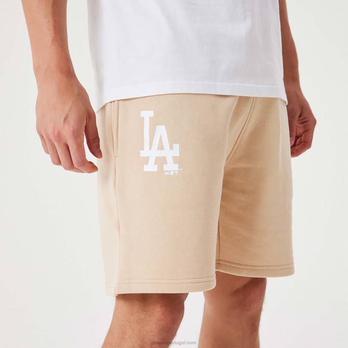 FFTN2642 New Era bermuda bege claro essencial la dodgers mlb league