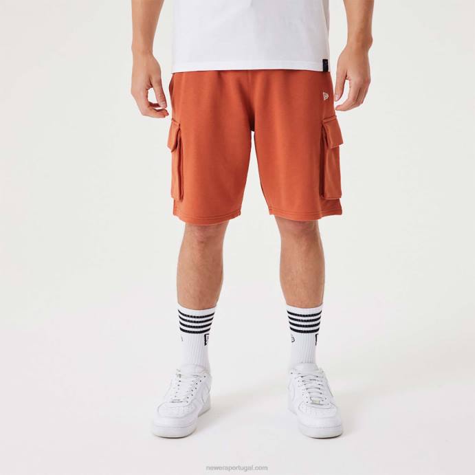 FFTN2649 New Era shorts cargo marrom médio essencial