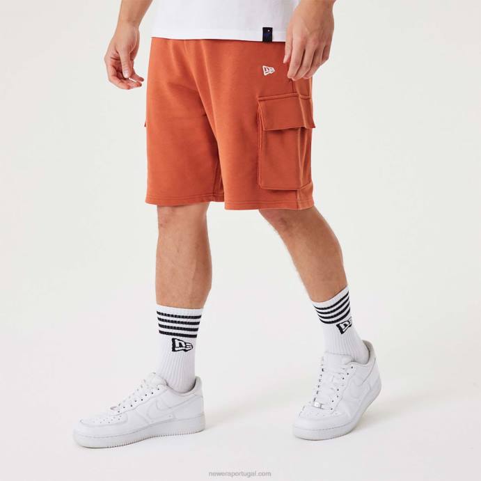 FFTN2649 New Era shorts cargo marrom médio essencial