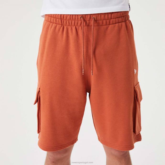 FFTN2649 New Era shorts cargo marrom médio essencial