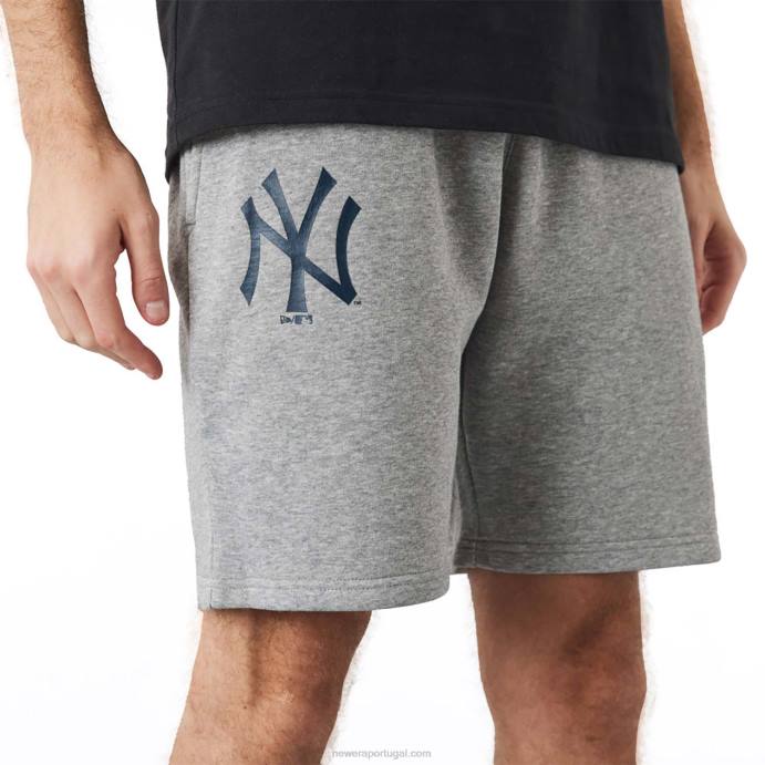 FFTN2650 New Era calção cinza New York Yankees MLB com logo