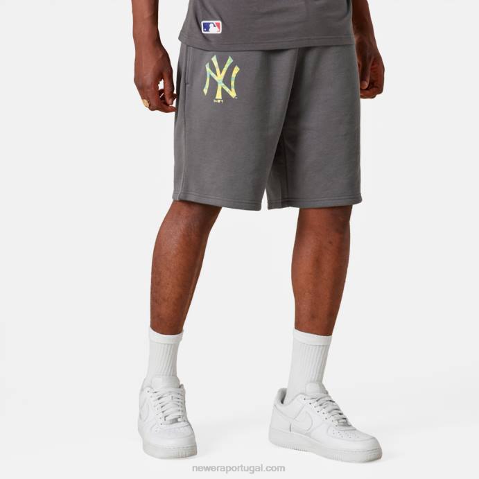 FFTN2653 New Era New York Yankees mlb shorts cinza escuro com logotipo da equipe